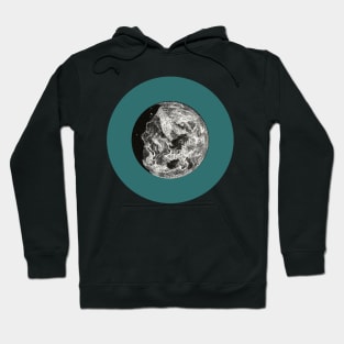 Halloween Moon, Symbols, Portents, Omens, Signs, and Fortunes - Teal and Black Variation Hoodie